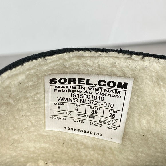 New! Sorel Emelie Black Leather Short Lace Up Boot 8 - Picture 12 of 15